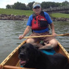 Reed canoeing with Rosie