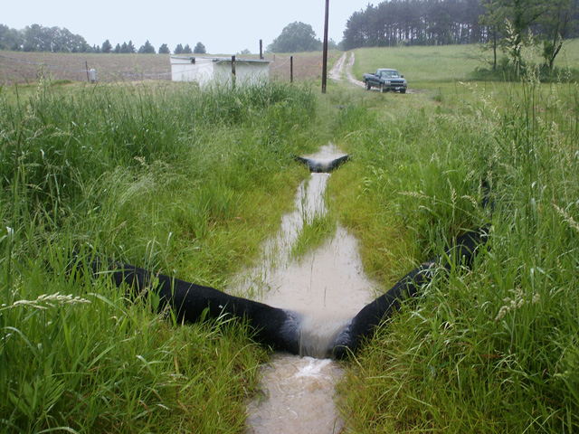 Compost runoff can be filtered through berms or socks made of finished compost